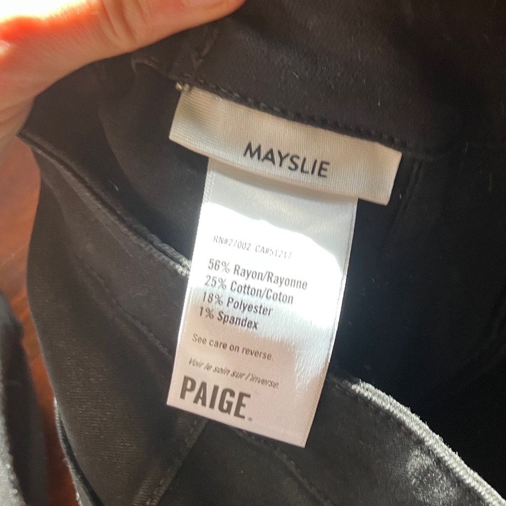 Paige Mayslie Jogger Jeans Black Fog Luxe Coated - Picture 6 of 8